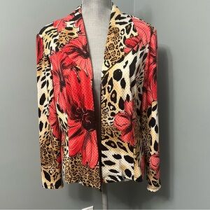 JOSEPH RIBKOFF sequins floral animal print blazer women’s size 18 wedding guest